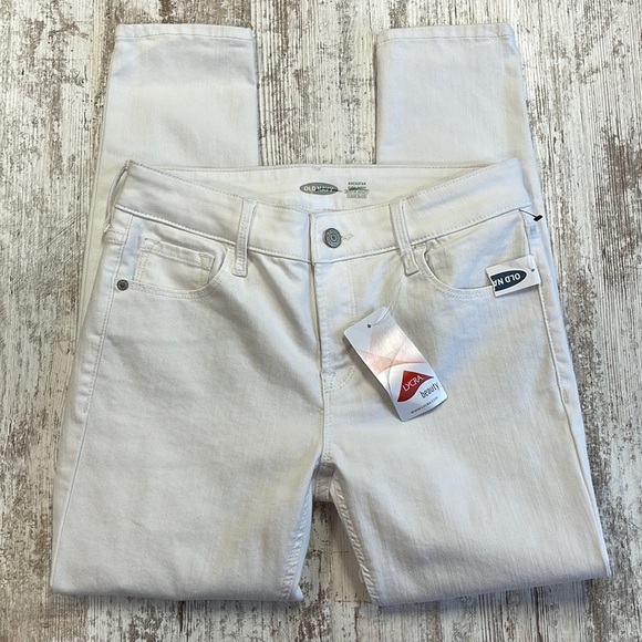 Old Navy Denim - Old Navy White Rockstar Super Skinny Built In Sculpt Clean Slate Jeans Size 6P